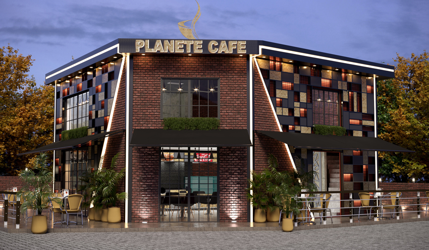 cafe exterior design and decoration